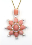 Janet Deleuse Coral and Pearl Pendant