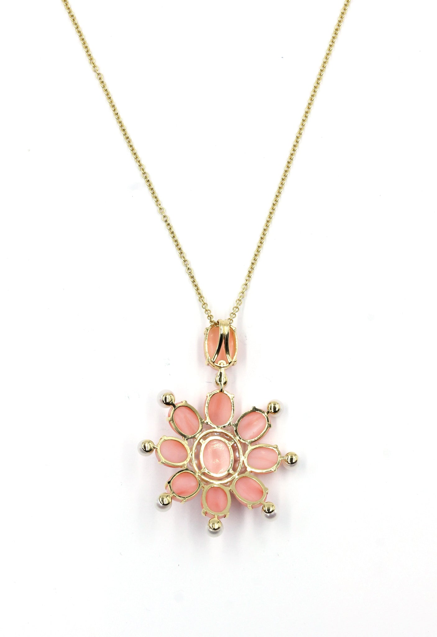 Janet Deleuse Coral and Pearl Pendant
