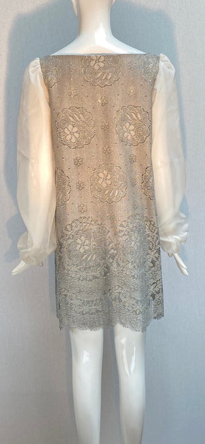 Janet Deleuse Lace and Silk Dress