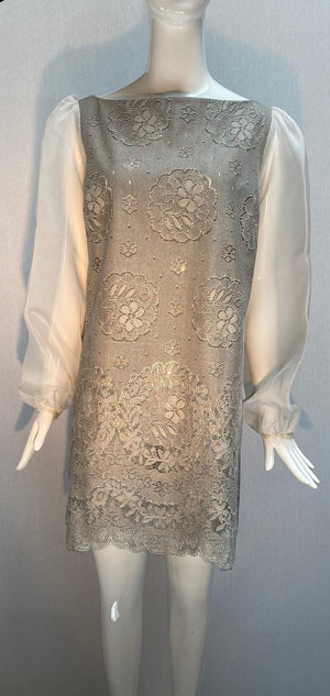 Janet Deleuse Lace and Silk Dress