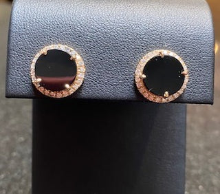 Janet Deleuse Onyx and Diamond Earring