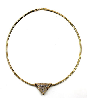 Pre-Owned  Diamond Pendant on New Gold Omega Necklace, SOLD