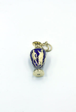 Vintage Glass Enameled Perfume Pendant, SALE