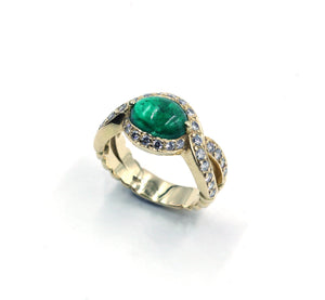 Pre-owned Janet Deleuse Emerald and Diamond Ring,  SALE