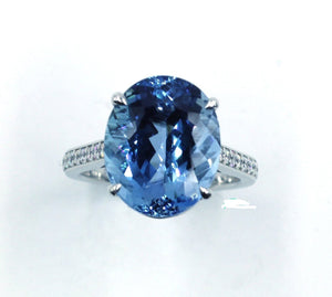 Janet Deleuse Aquamarine and Diamond Ring