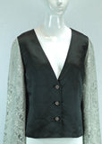 Janet Deleuse Silk Satin and Lace Jacket