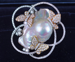 Pre-Owned Butterfly Pearl Brooch by Assael Pearls, SALE