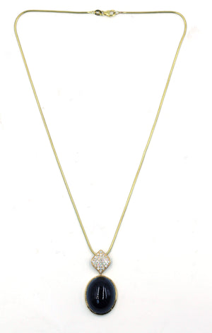 Janet Deleuse Black Jade and Diamond Necklace