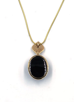 Janet Deleuse Black Jade and Diamond Necklace