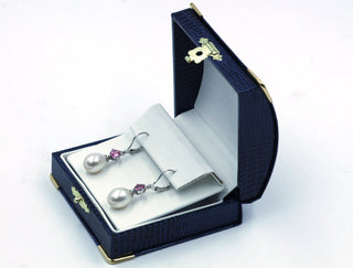 Janet Deleuse Pink Sapphire and Pearl Earrings
