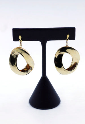 Pre-Owned Dimensional Dangle Gold Earrings