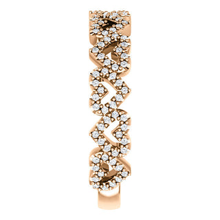 Rose Gold Diamond Heart Stackable Ring, SOLD