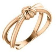 Rose, Yellow or White Gold Love Knot Ring