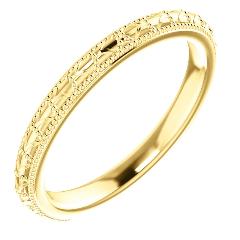 Rose, White or Yellow Gold Patterned Wedding Band