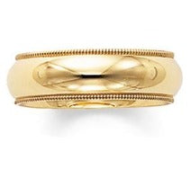 Half Round Milgrain Band in 14K Yellow or Rose or White Gold