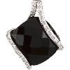 Diamond Pendant with Faceted Onyx, SOLD