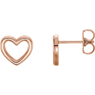 Rose Gold Heart Earrings, SOLD