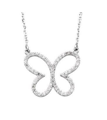 White Gold Diamond  Butterfly Necklace, SOLD