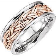 White and Rose Gold Wedding Band