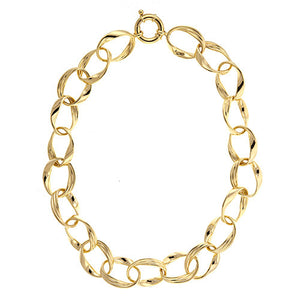 14K Yellow Gold Swirl Link Necklace