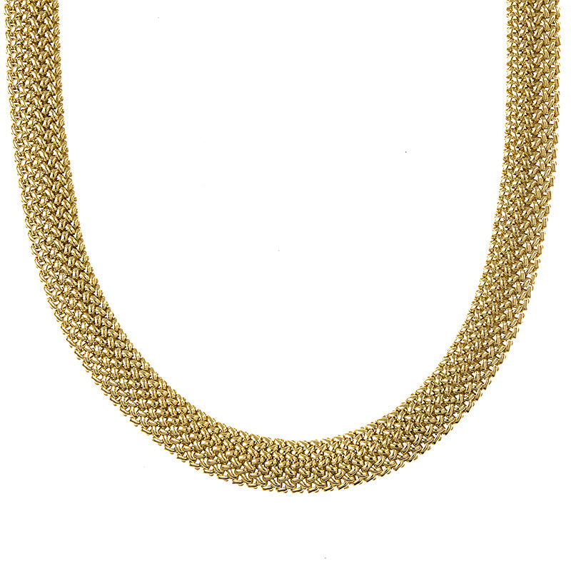 Yellow Gold Mesh Flat Necklace, SOLD OUT