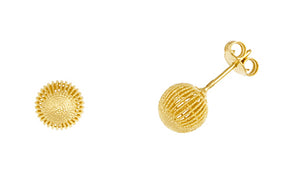 14K Gold Filigree Ball Earrings, SOLD