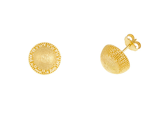 14K Yellow Gold Half-Dome Earrings