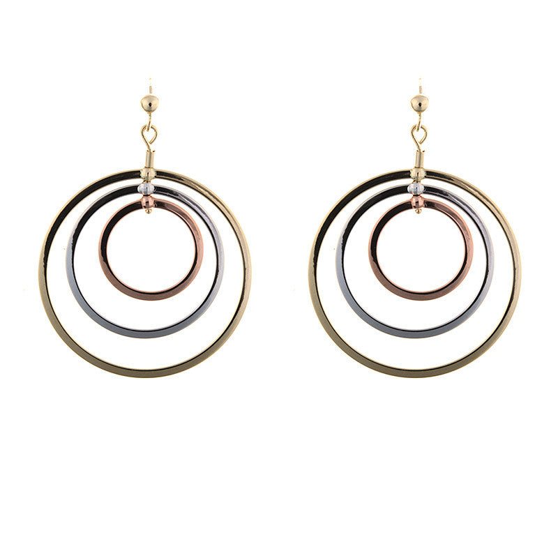 14K Rose, Yellow and White Gold Earrings