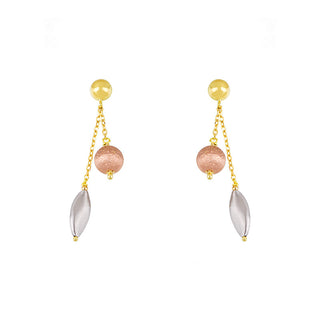14k Yellow, Rose and White Gold Dangle Earrings, SOLD