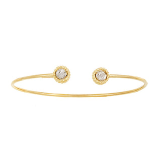 14k Yellow and White Gold Bangle Bracelet, SOLD