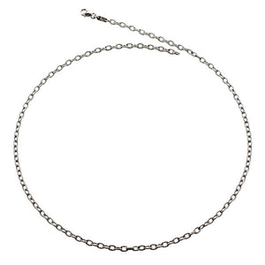 14k White Gold Textured Cable Link Chain, SOLD OUT