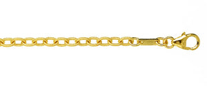 14K Textured Yellow Gold Cable Link Chain