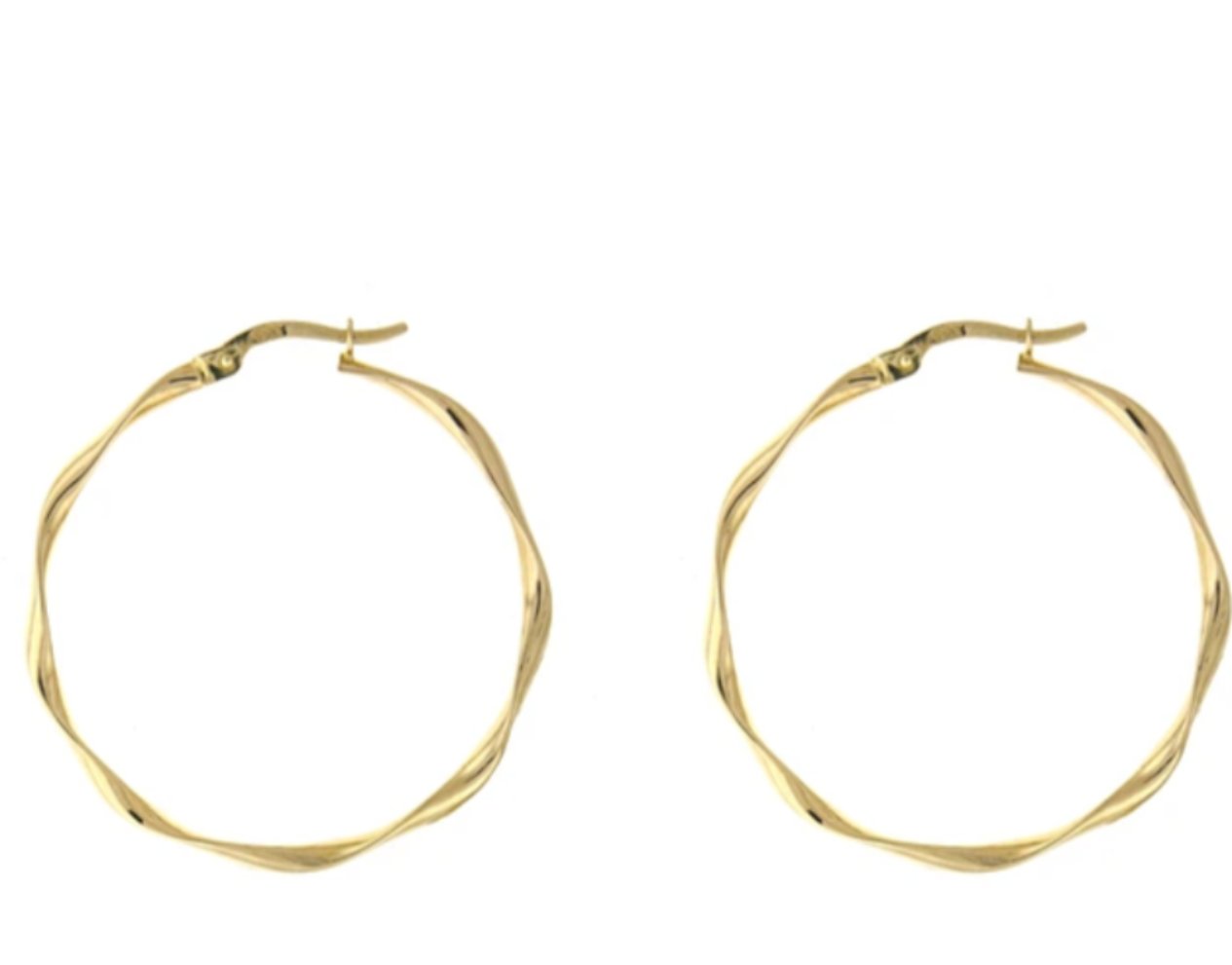 14K Twisted Gold Hoop Earrings
