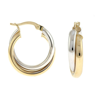 Yellow and White Gold Hoop Earrings, SOLD
