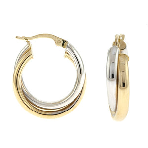 Yellow and White Gold Hoop Earrings, SOLD