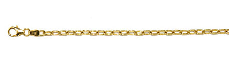 14k Solid Elongated Cable Link Chain, SOLD