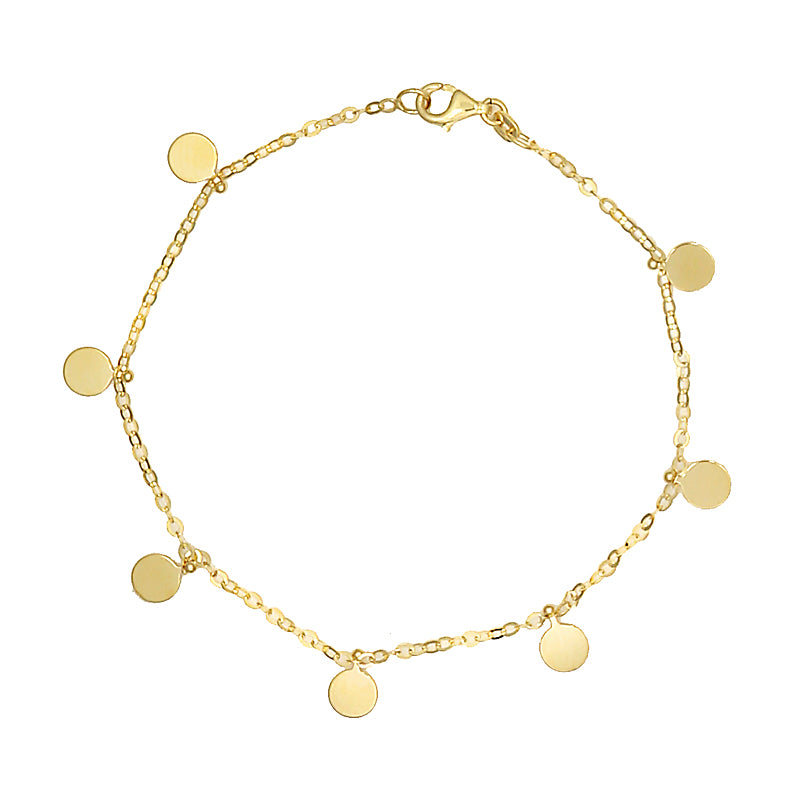 Gold Disc Charm Bracelet, SOLD