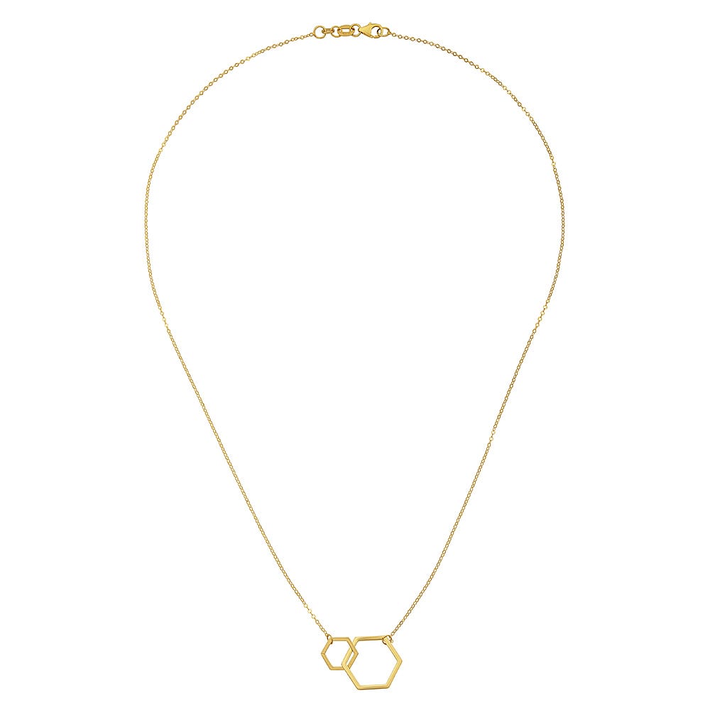 Gold Necklace with Interlocked Hexagons, SOLD