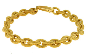 Italian Textured Gold Link Bracelet
