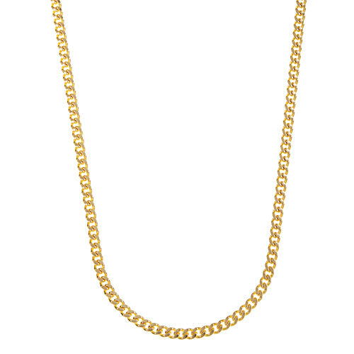 14k Gold Flat Solid Curb Link Chain, SOLD OUT