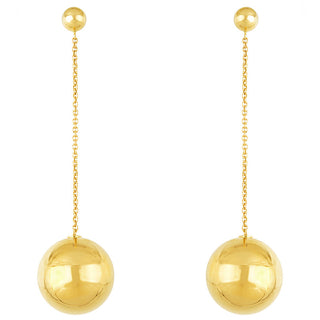 Gold Ball Drop Earrings, SOLD