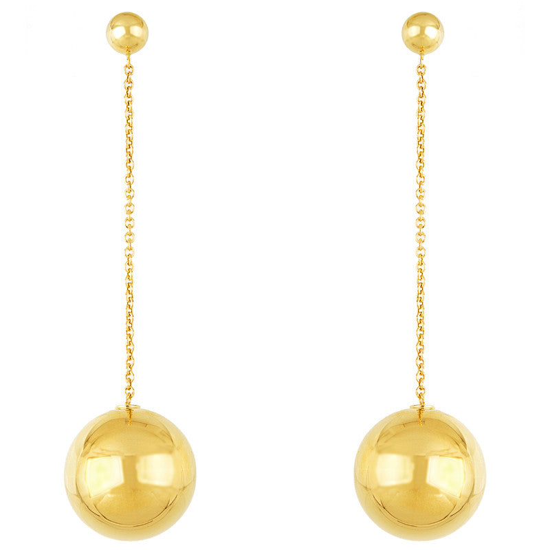 Gold Ball Drop Earrings, SOLD
