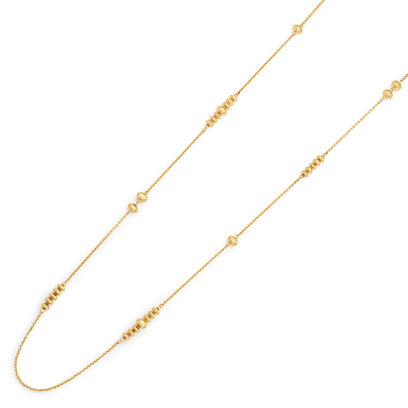 14k Long Chain with Gold Beads, SOLD