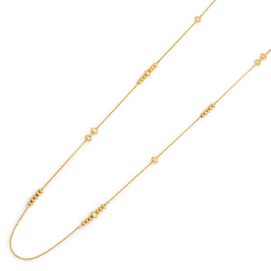 14k Long Chain with Gold Beads, SOLD