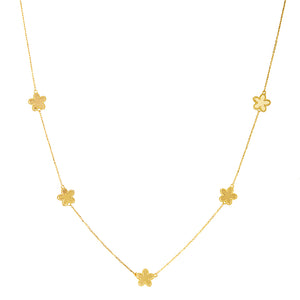 14K Gold Flower Chain Necklace