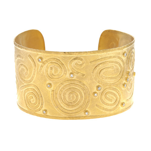 Textured Gold Diamond Cuff Bracelet, SUPER SALE, SOLD