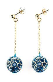 14K Gold Blue Enamel Earrings, SALE, SOLD