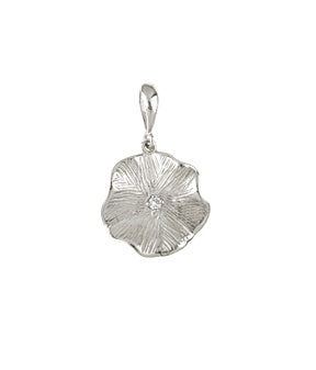 Diamond White Gold Flower Pendant, SOLD