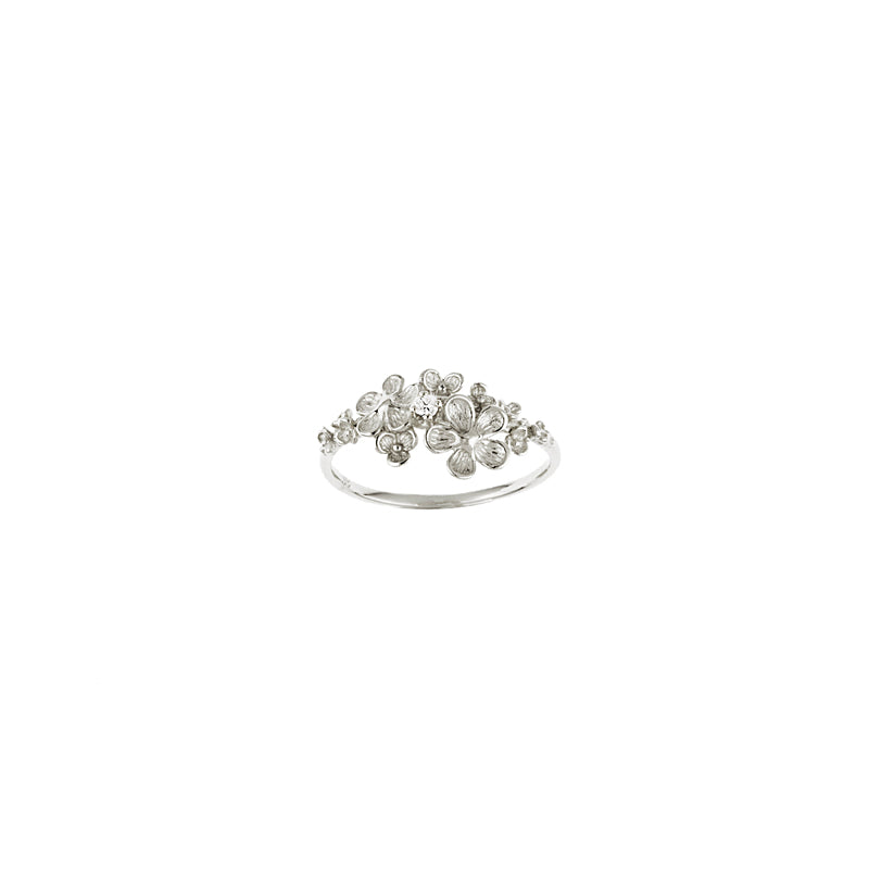 Italian Diamond Flower Ring in Rose, White or Yellow Gold, SOLD