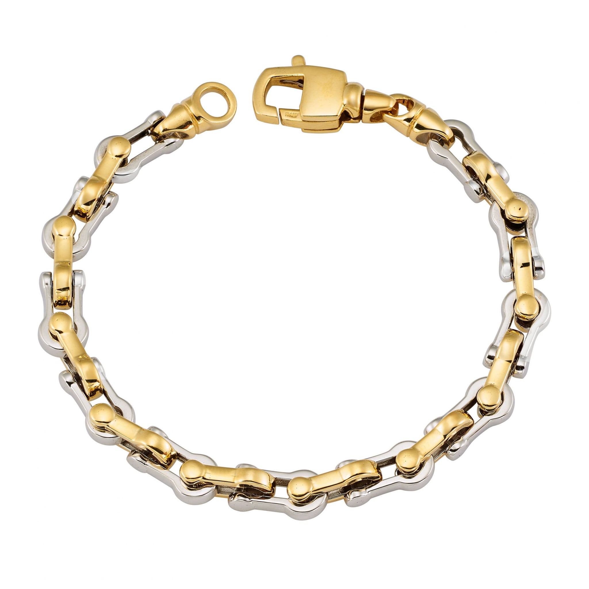 White and Yellow Gold Horseshoe Link Bracelet, SOLD